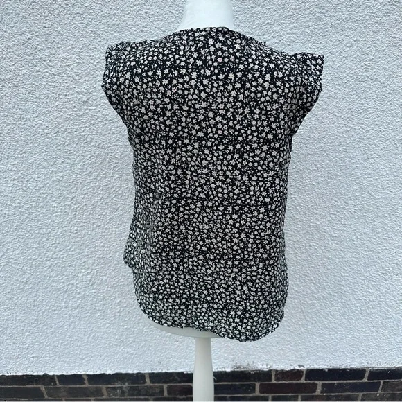 PEACOCKS Black Floral Blouse Size 12 - Picture 4 of 12